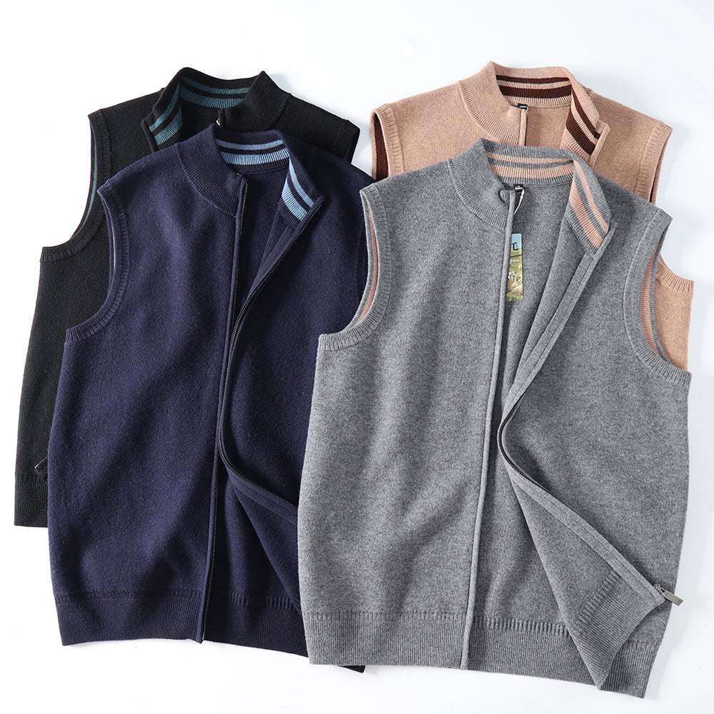 Gilet élégant décontracté tricoté chaud coupe ample pour homme