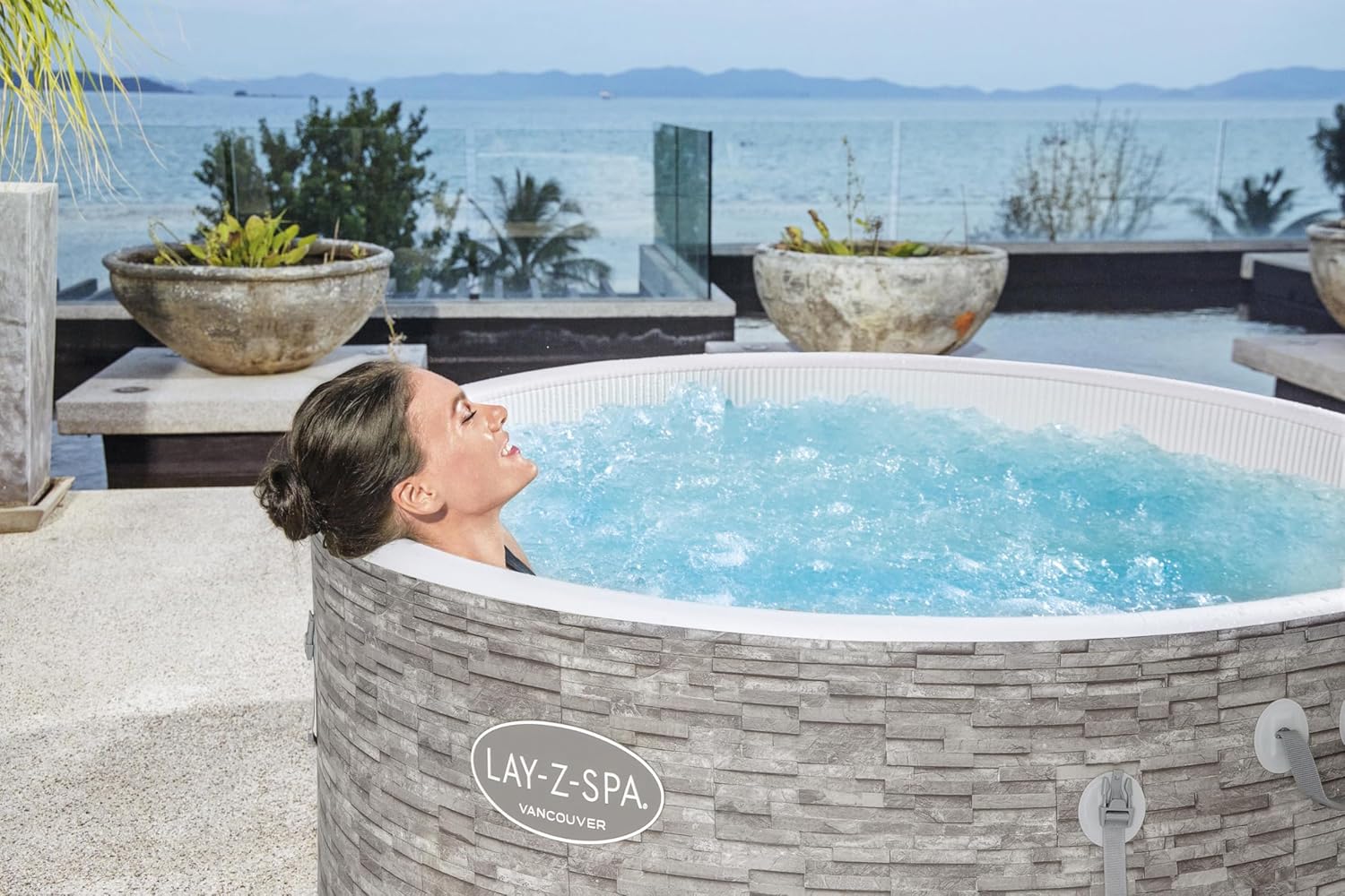 2026 Spa gonflable rond BESTWAY Lay-Z-Spa® Miami Airjet™ 2 - 4 personnes