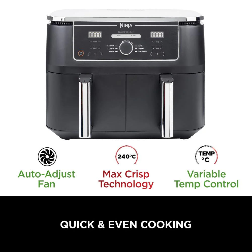 2026 2025 Friteuse à air double zone 9,5 L Ninja Foodi Max grande capacité avec deux tiroirs indépendants
