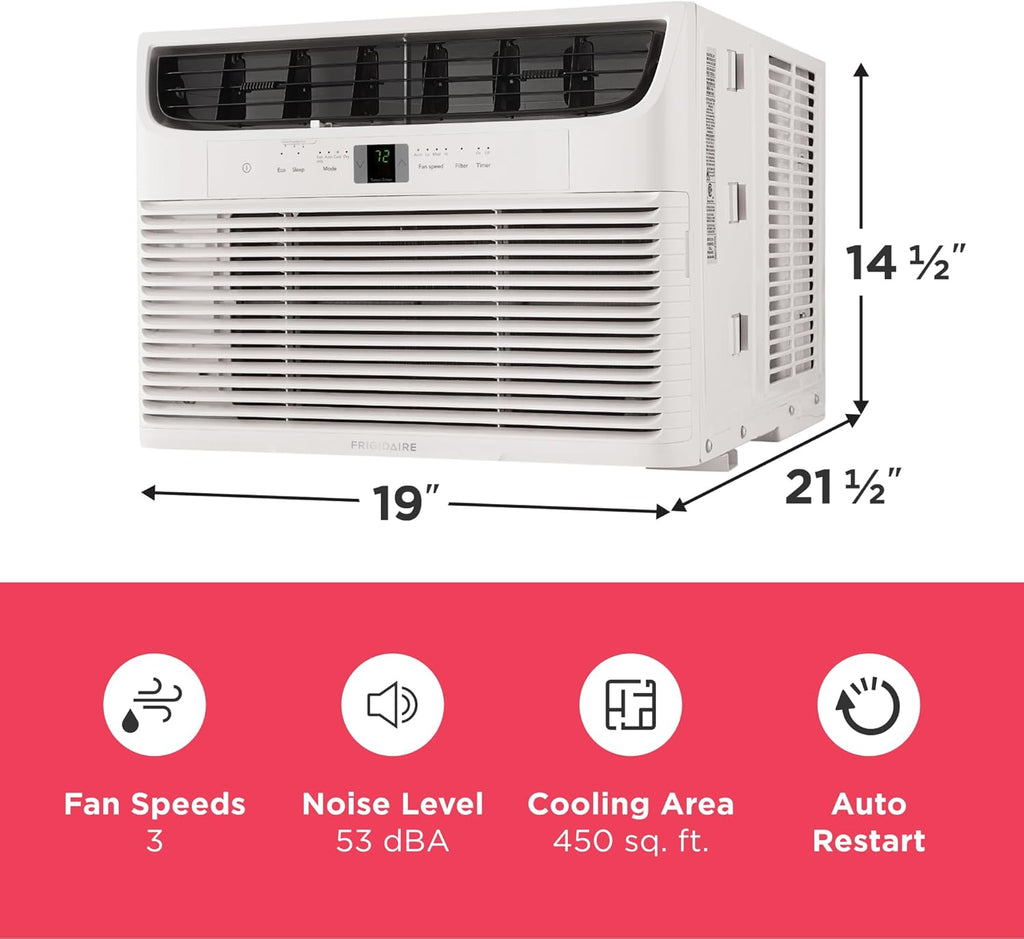 2026 2025 Climatiseur de Fenêtre Frigidaire 5 000 BTU – Refroidissement Efficace jusqu’à 23 m², Fonctionnement Silencieux, Commande Facile