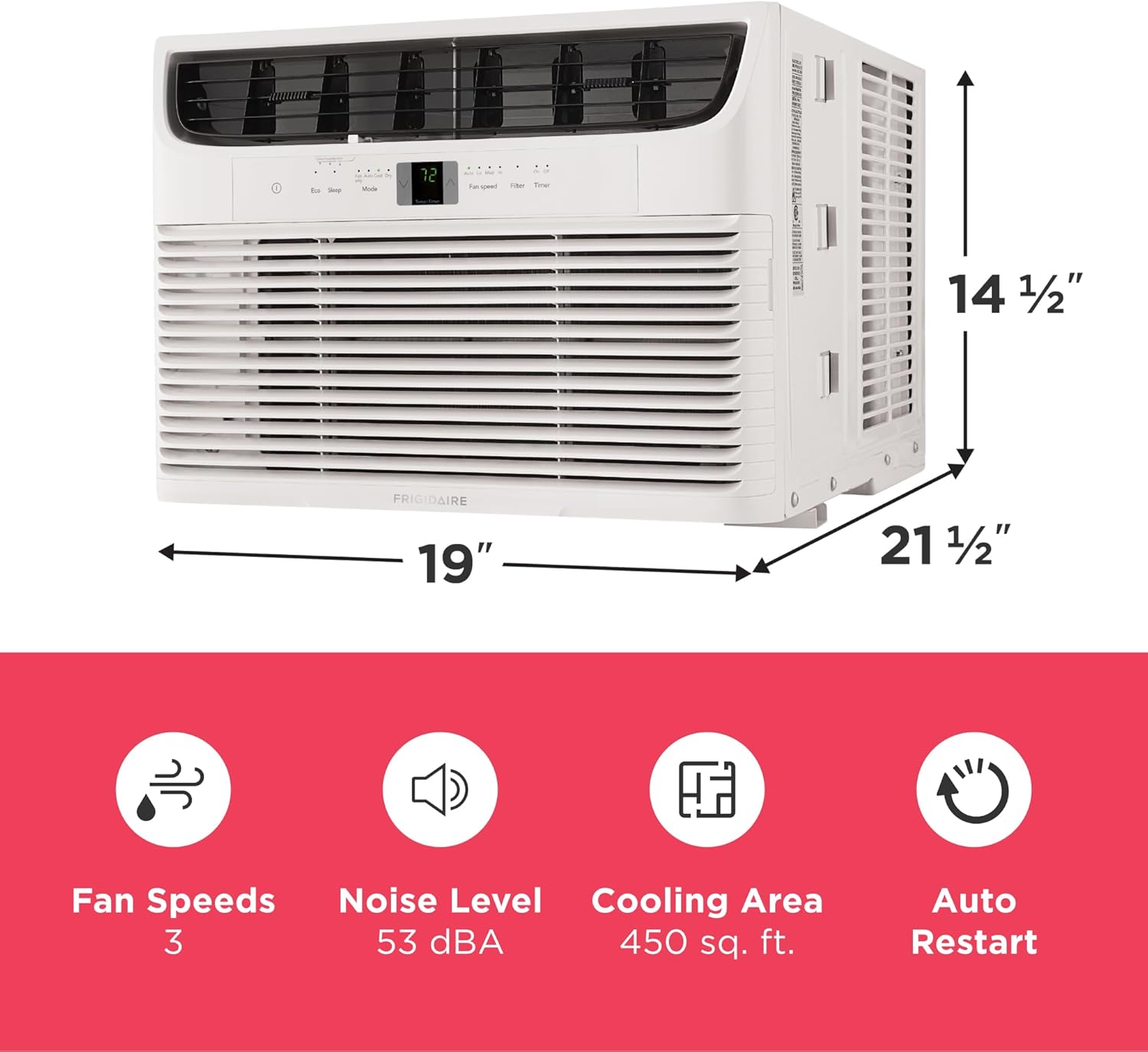 2026 2025 Climatiseur de Fenêtre Frigidaire 5 000 BTU – Refroidissement Efficace jusqu’à 23 m², Fonctionnement Silencieux, Commande Facile