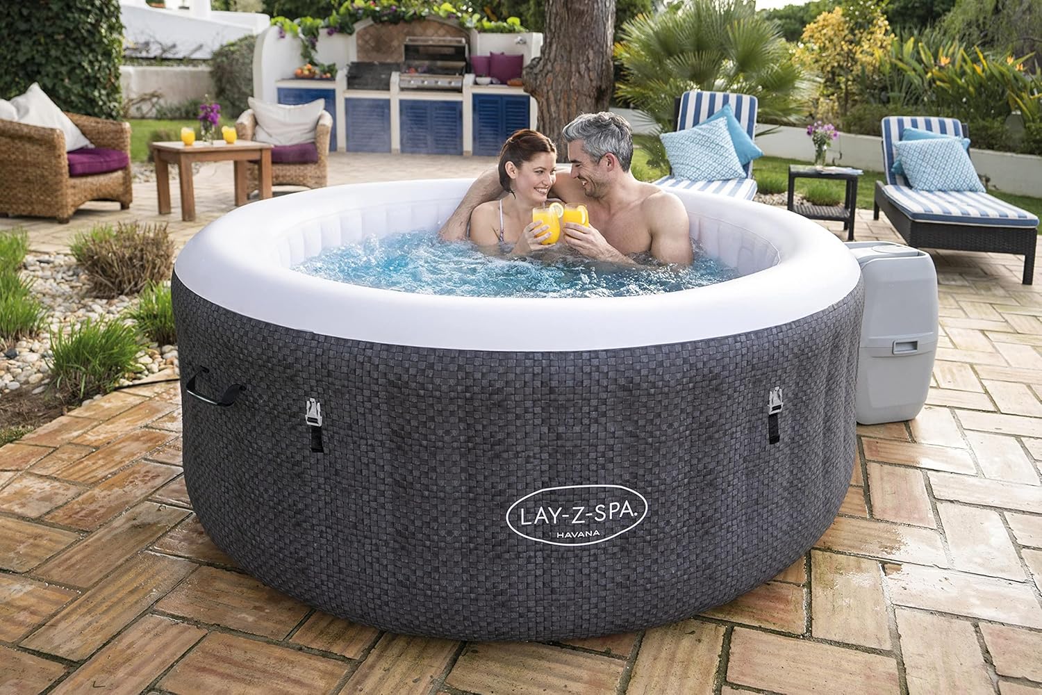 2026 Spa gonflable rond BESTWAY Lay-Z-Spa® Miami Airjet™ 2 - 4 personnes