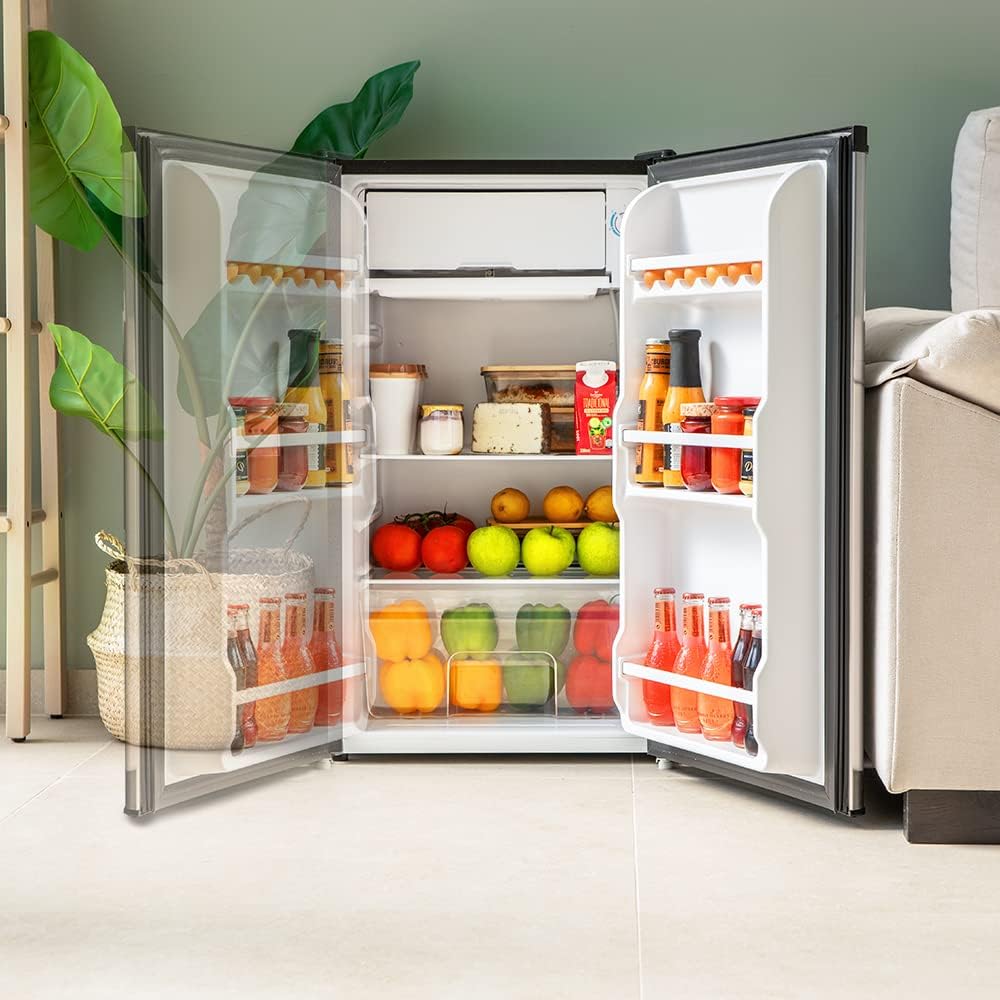 2026 Mini Réfrigérateur Bolero Coolmarket Tt 90 Inox, 90 Litres, Porte Réversible, Contrôle De Température Réglable, 5 Étagères et Compartiment De Rangement, Couleur Acier Inoxydable