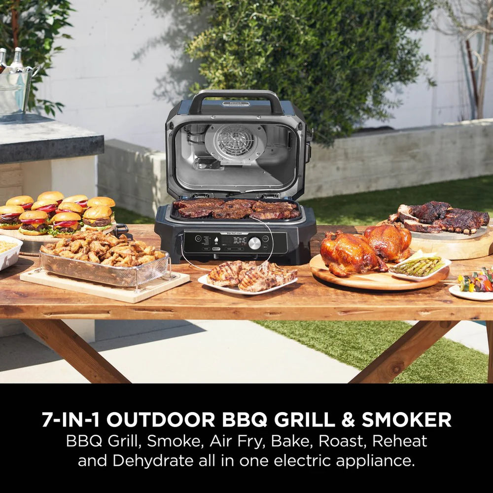 2026 2025 Ninja Woodfire Pro Connect XL Barbecue et Fumoir Électrique avec Support et Housse
