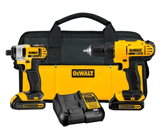 2026 2025 Perceuse-visseuse sans fil 20V MAX 1.3 Ah + Visseuse à chocs DeWALT – Kit combiné DCK240C2