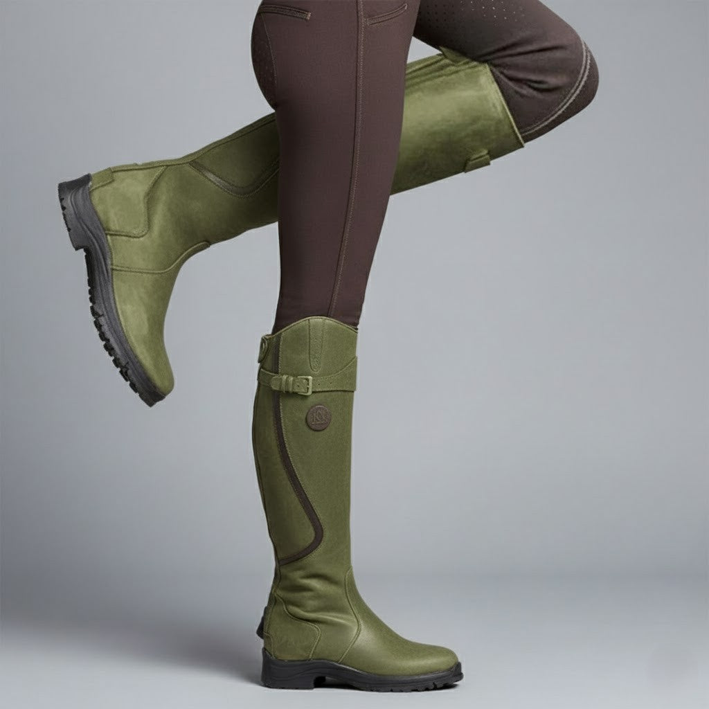 Women's Waterproof Leather Riding Boots - Below Knee Orthopaedic Shoe - LAKD London