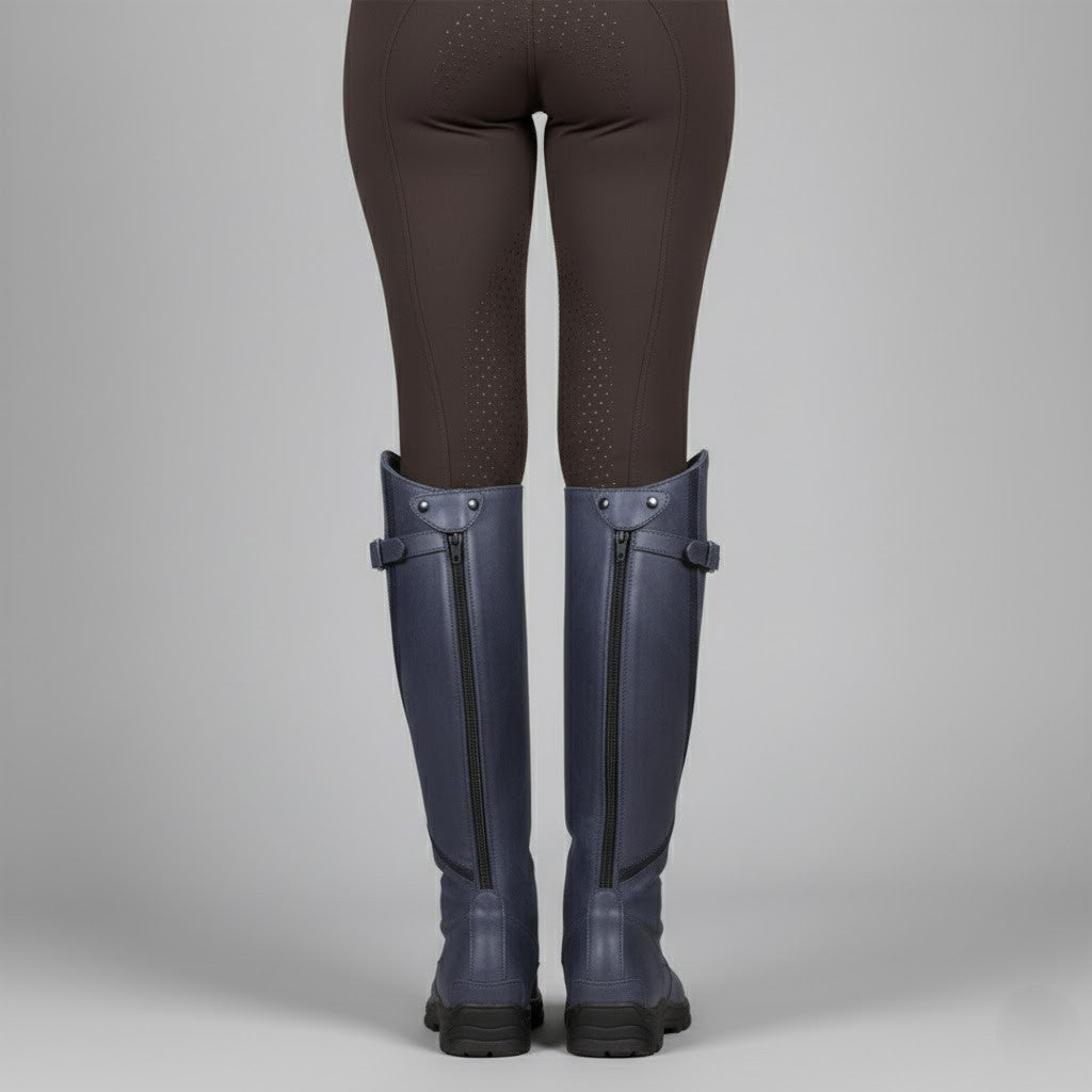 Women's Waterproof Leather Riding Boots - Below Knee Orthopaedic Shoe - LAKD London