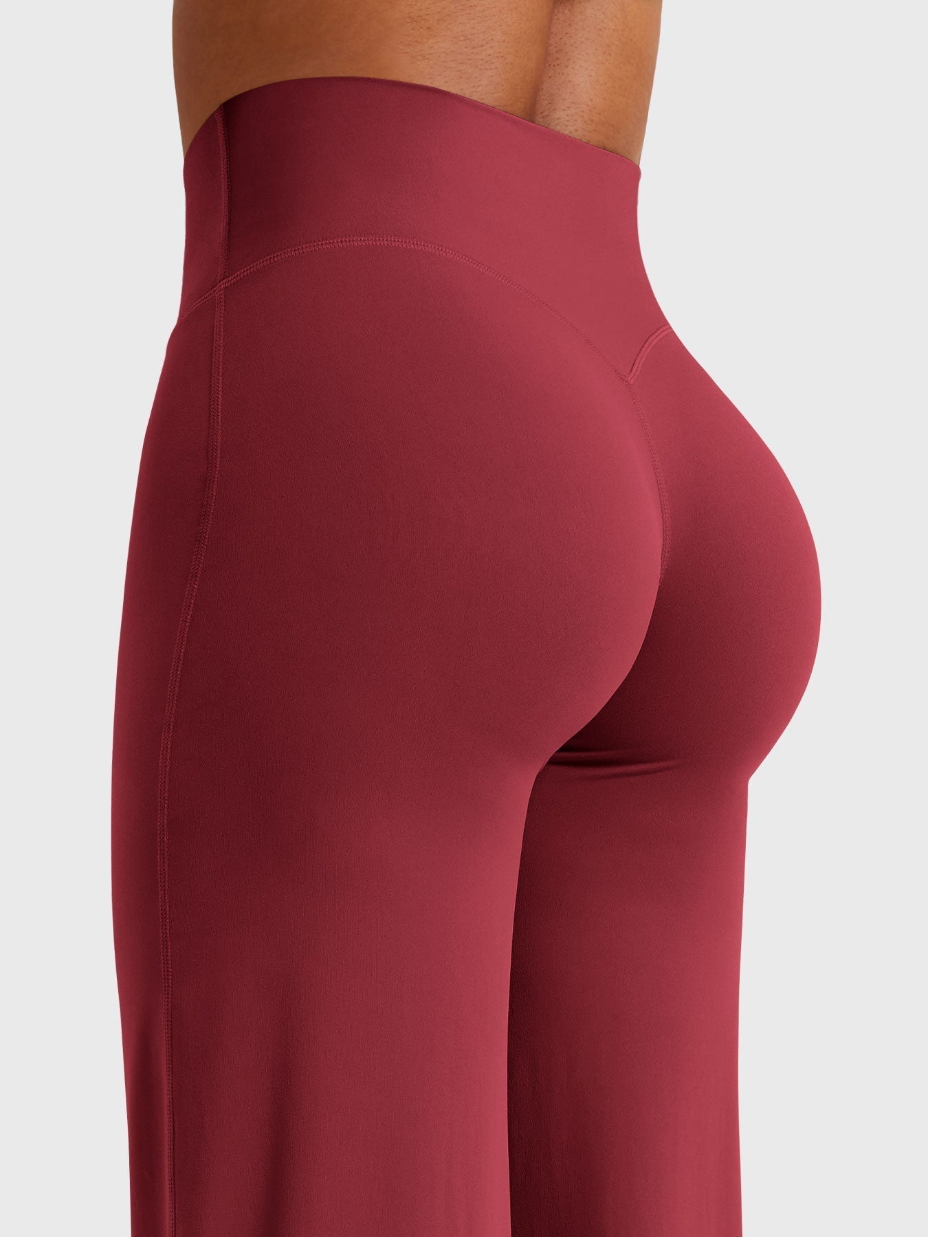 Pantalon uni été taille haute évasé jambes larges pour femme