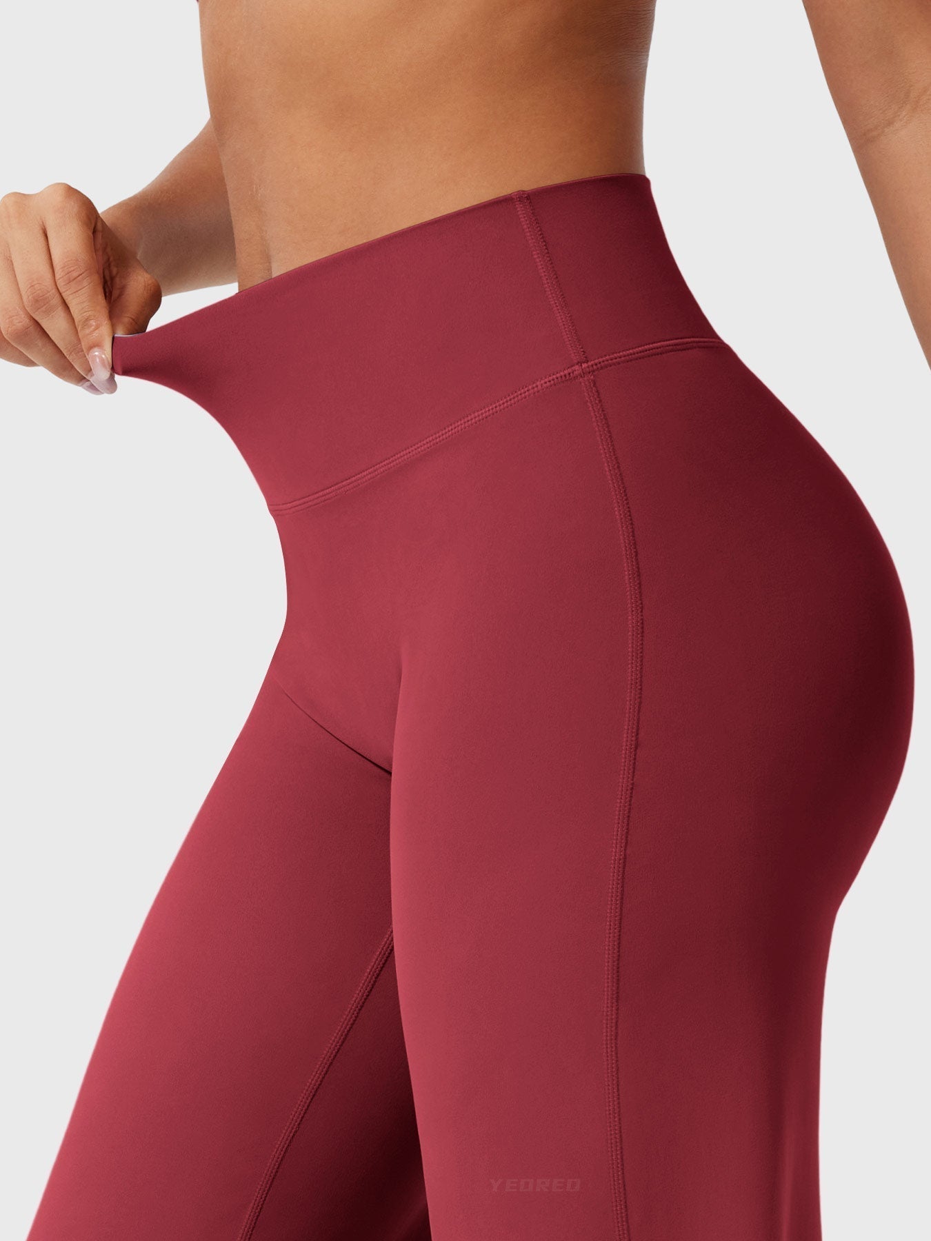 Pantalon uni été taille haute évasé jambes larges pour femme
