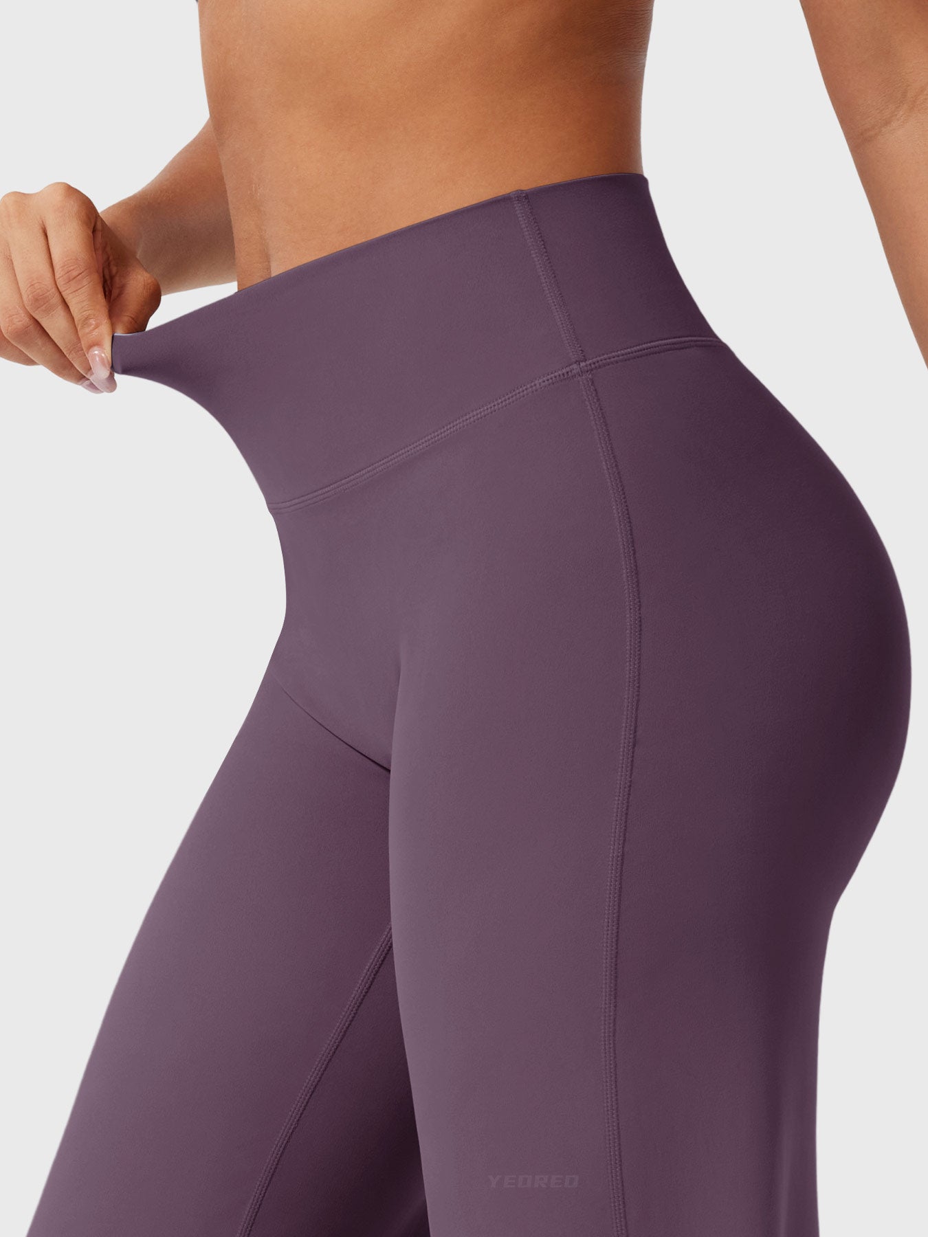 Pantalon uni été taille haute évasé jambes larges pour femme
