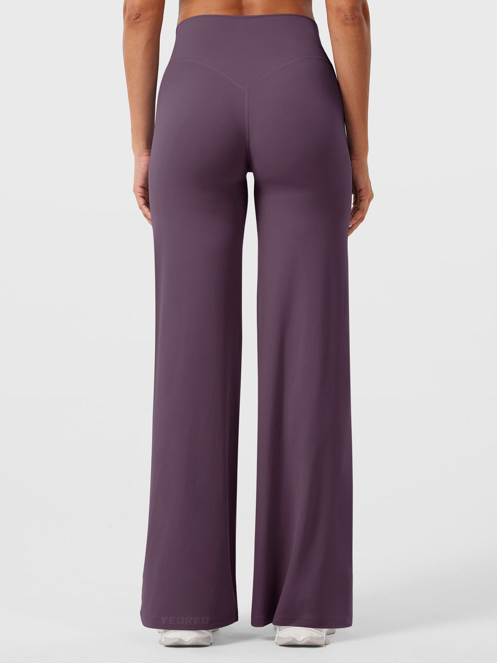 Pantalon uni été taille haute évasé jambes larges pour femme