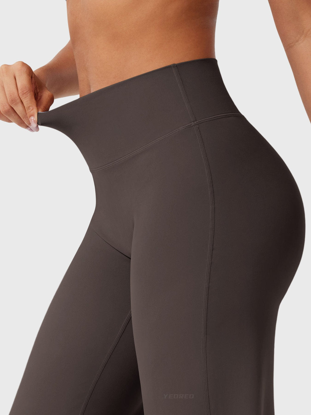 Pantalon uni été taille haute évasé jambes larges pour femme