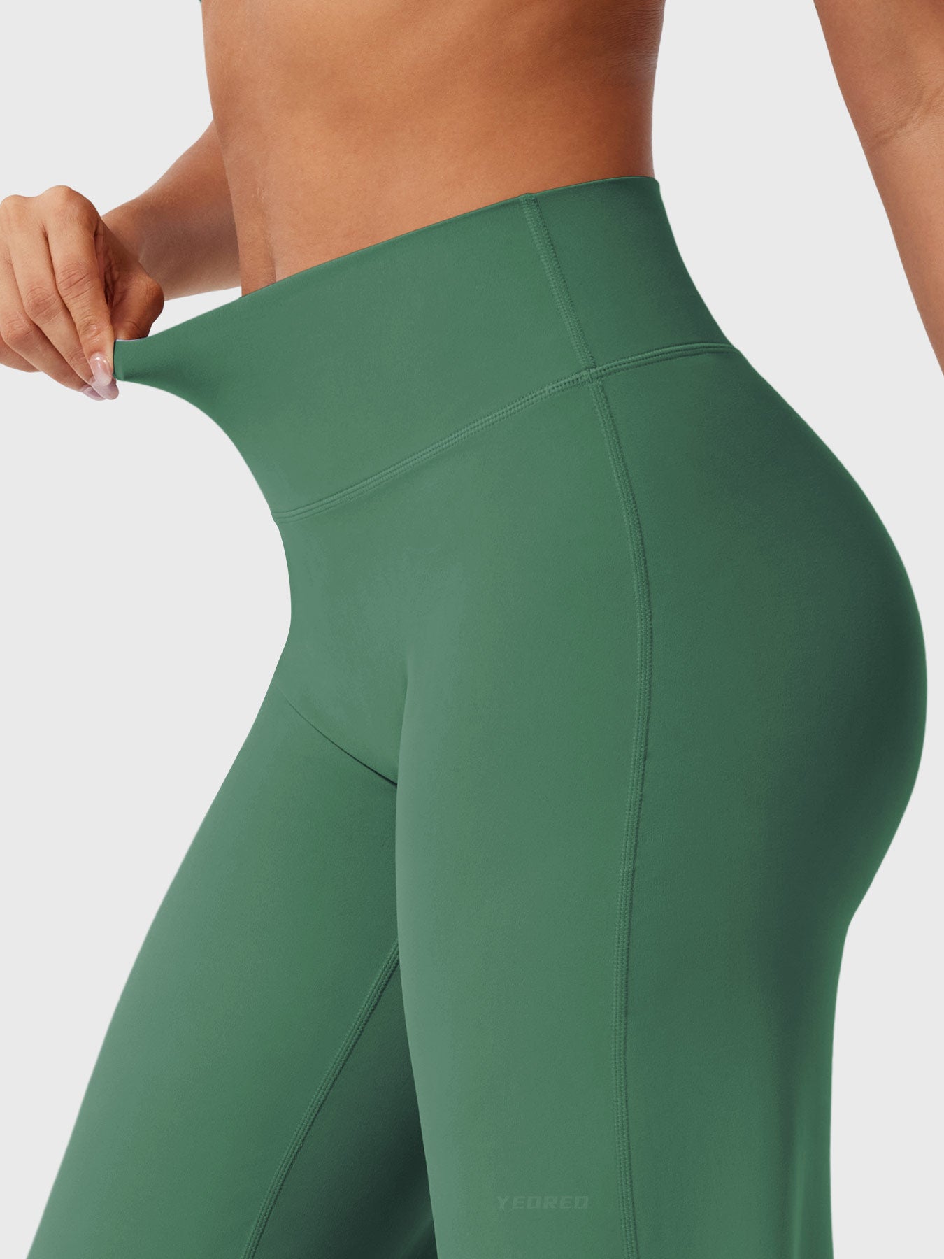 Pantalon uni été taille haute évasé jambes larges pour femme