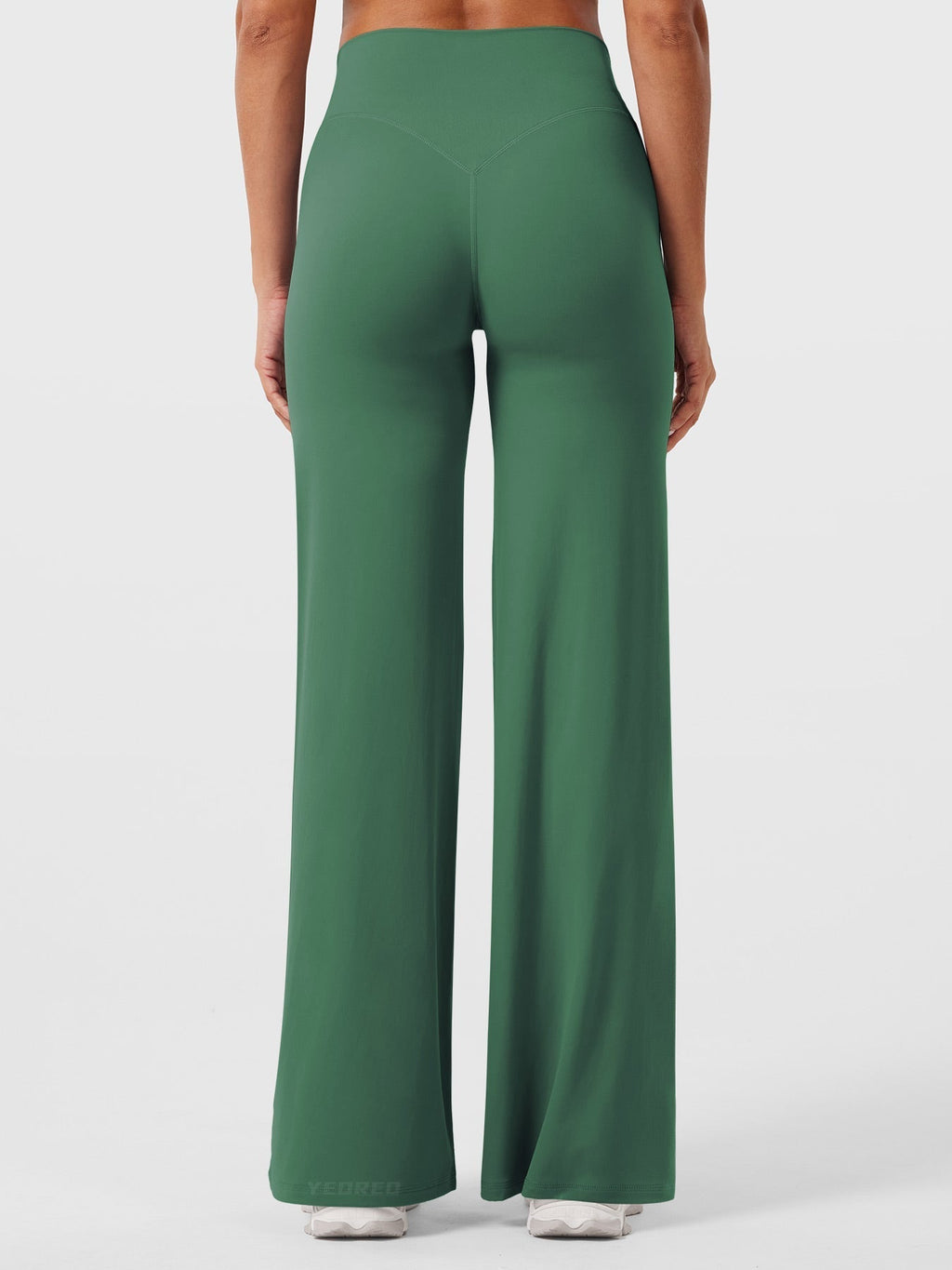 Pantalon uni été taille haute évasé jambes larges pour femme