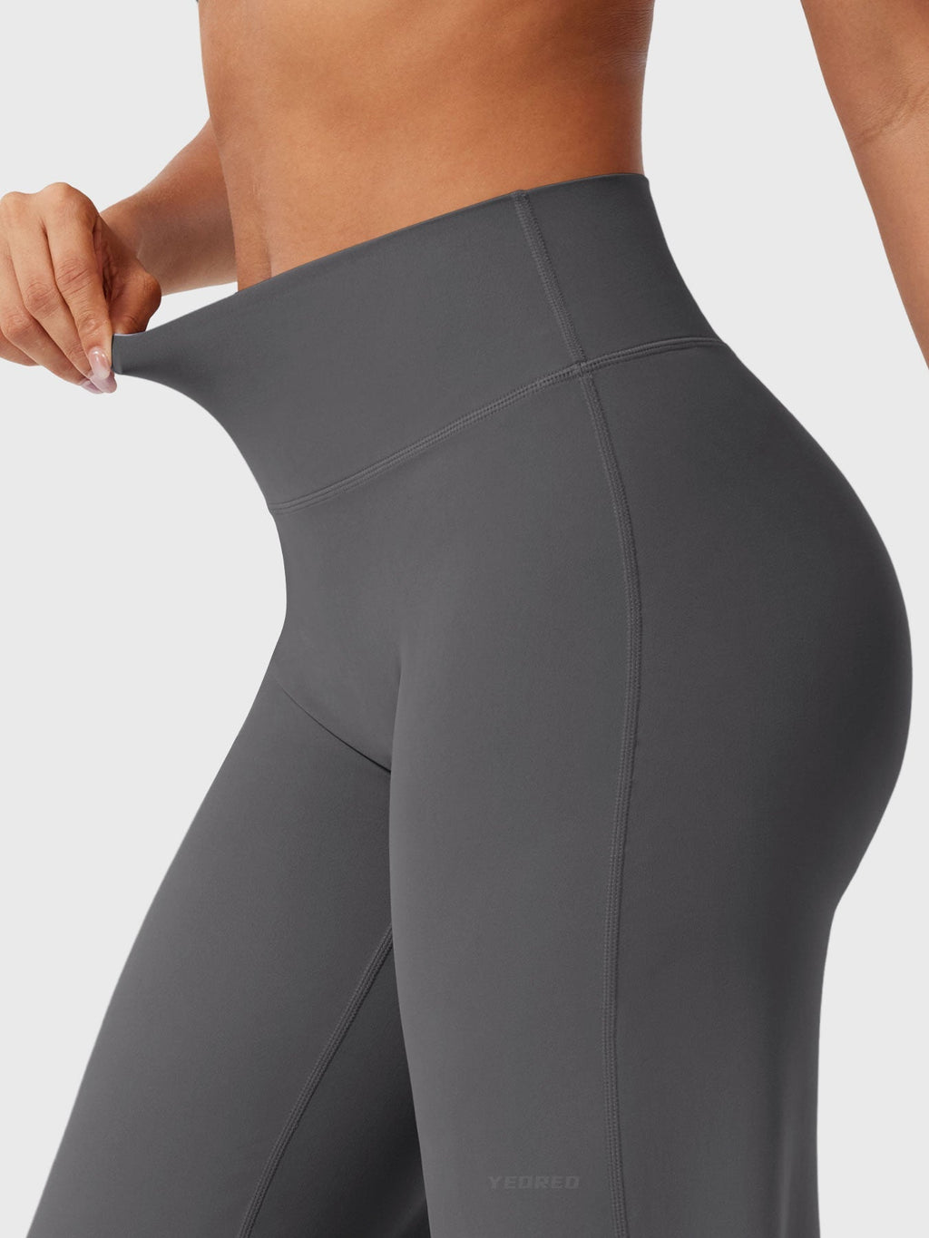 Pantalon uni été taille haute évasé jambes larges pour femme