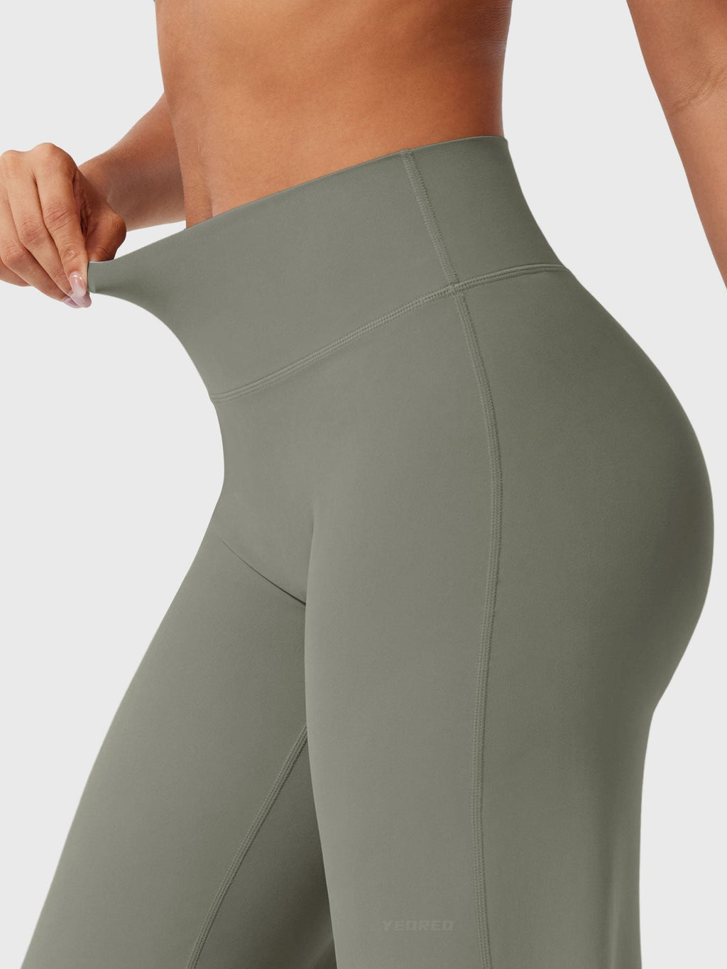 Pantalon uni été taille haute évasé jambes larges pour femme