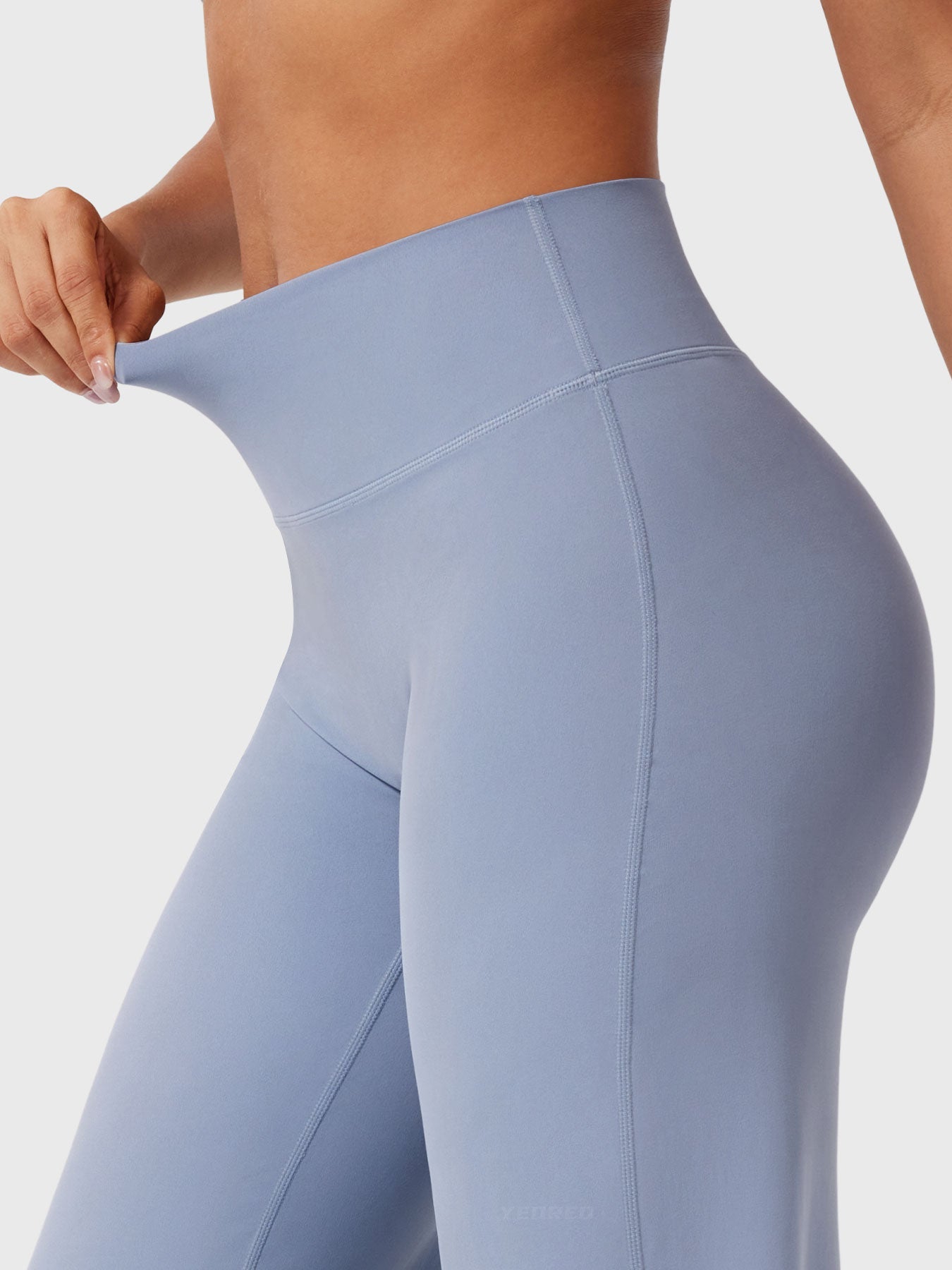 Pantalon uni été taille haute évasé jambes larges pour femme