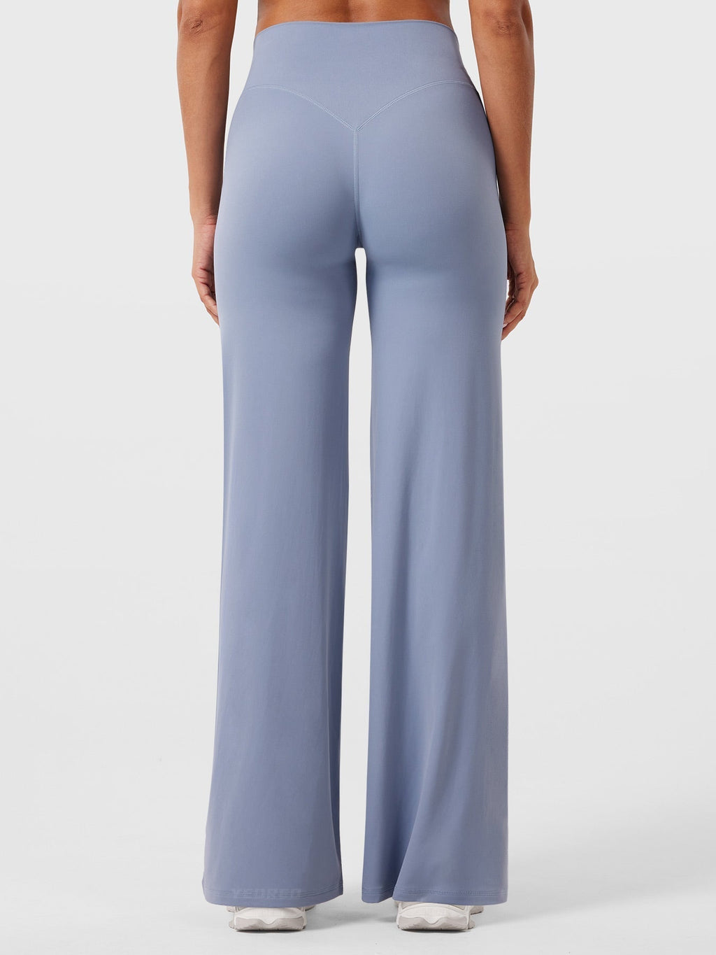 Pantalon uni été taille haute évasé jambes larges pour femme