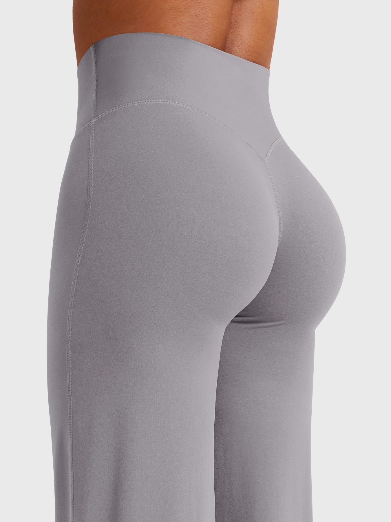 Pantalon uni été taille haute évasé jambes larges pour femme