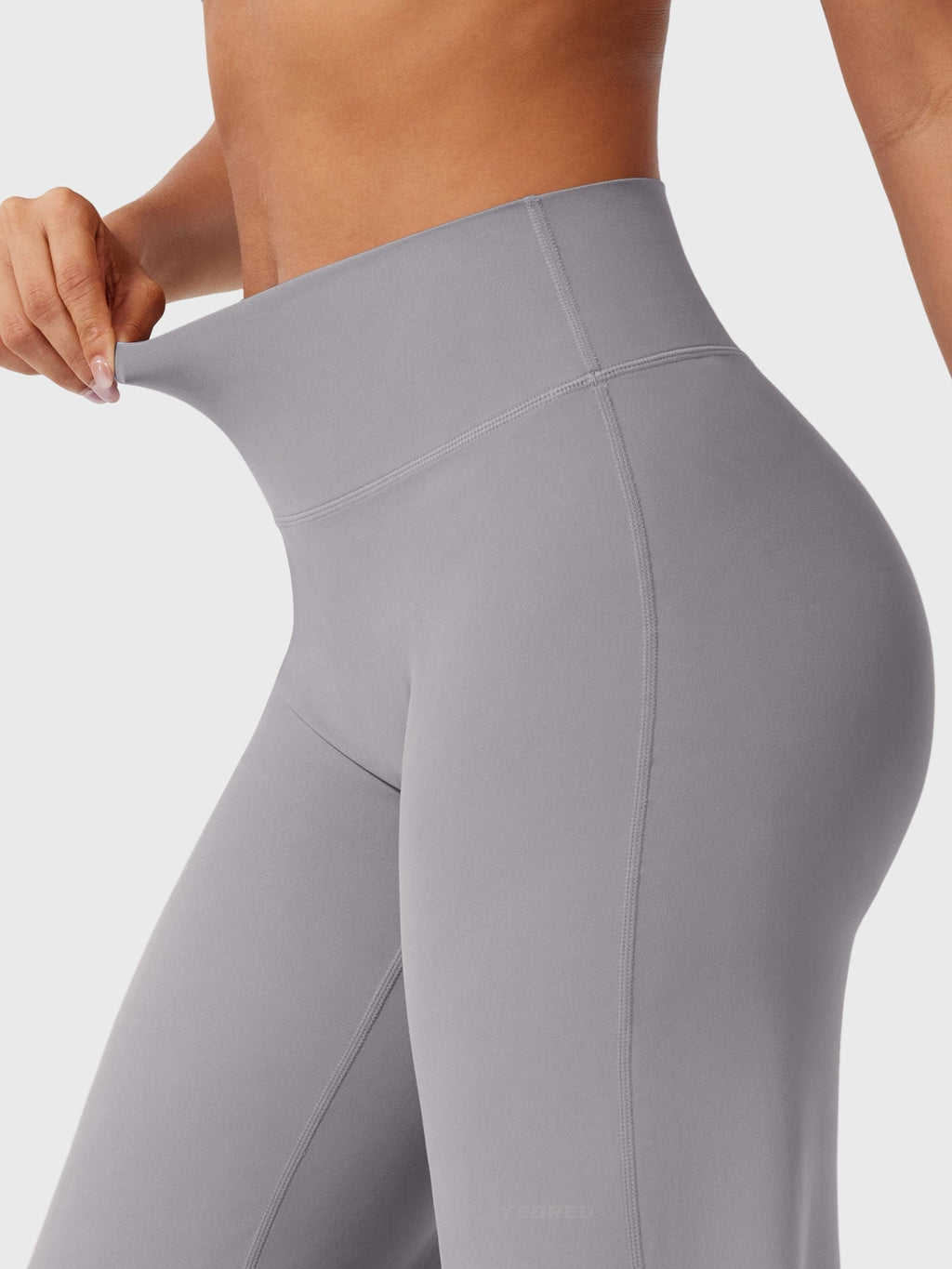 Pantalon uni été taille haute évasé jambes larges pour femme