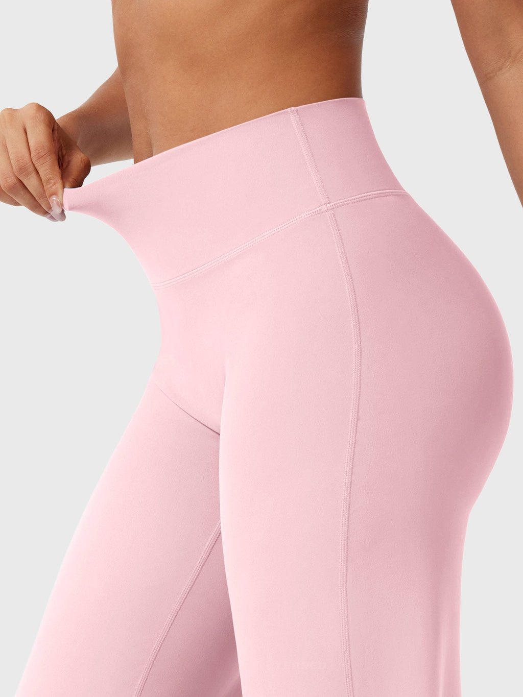 Pantalon uni été taille haute évasé jambes larges pour femme