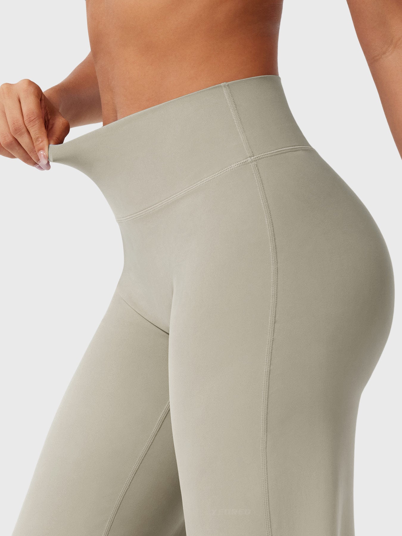 Pantalon uni été taille haute évasé jambes larges pour femme