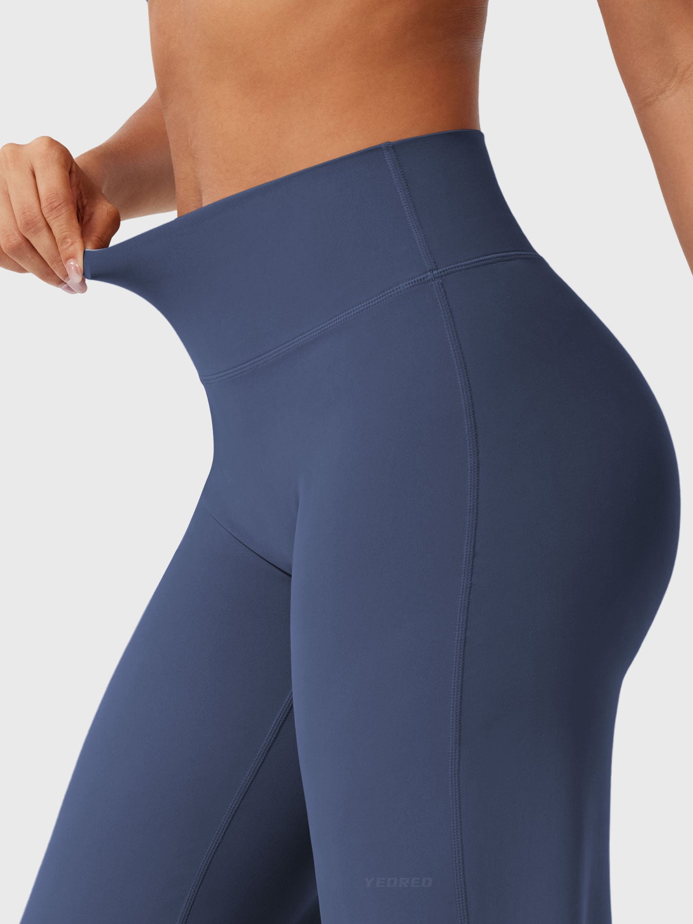 Pantalon uni été taille haute évasé jambes larges pour femme