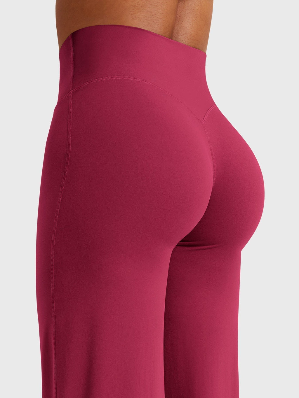 Pantalon uni été taille haute évasé jambes larges pour femme