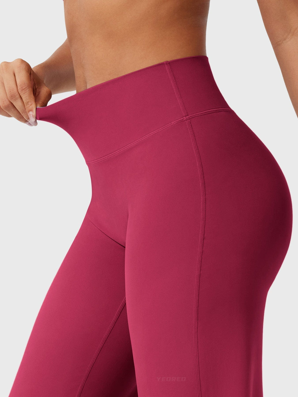 Pantalon uni été taille haute évasé jambes larges pour femme