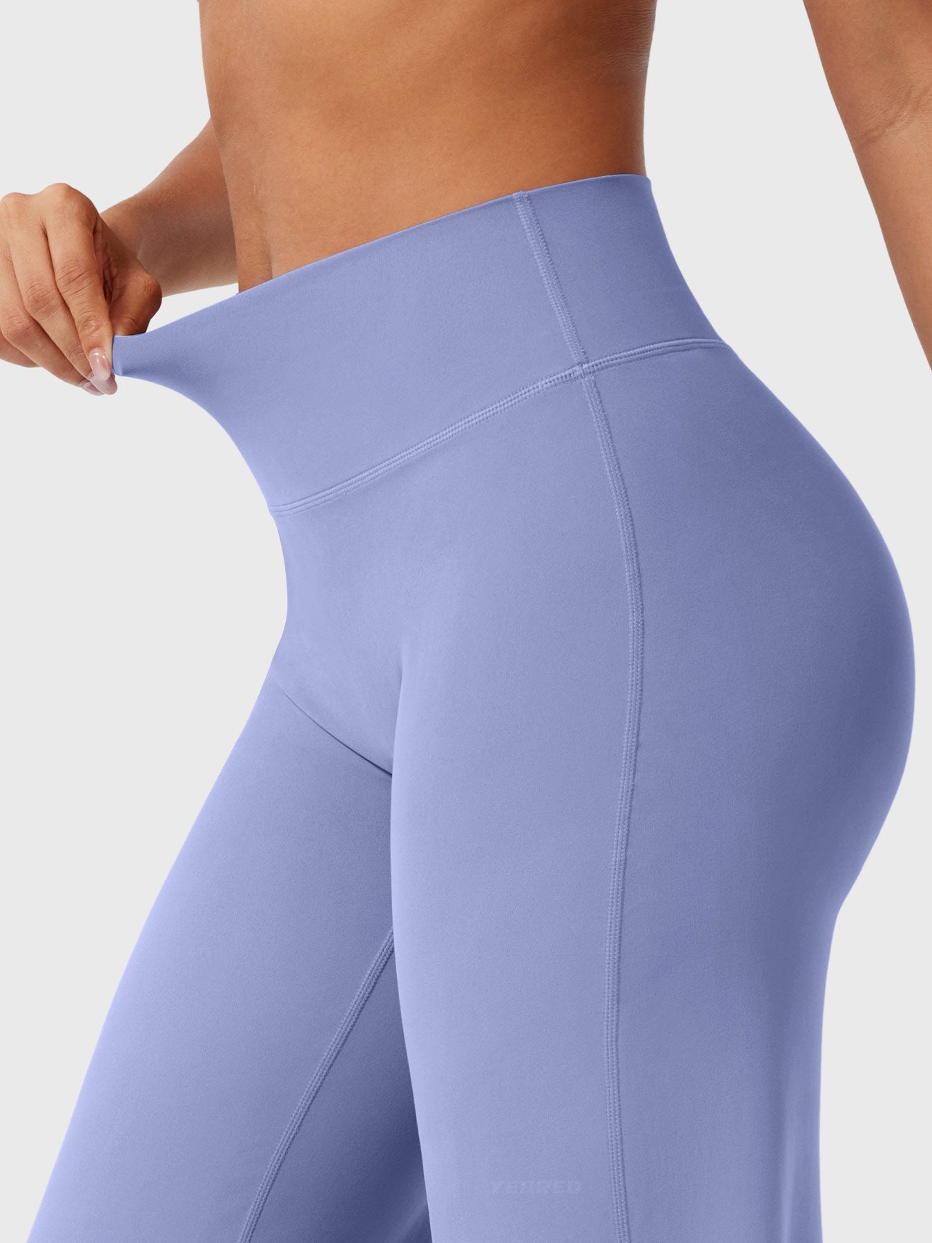 Pantalon uni été taille haute évasé jambes larges pour femme