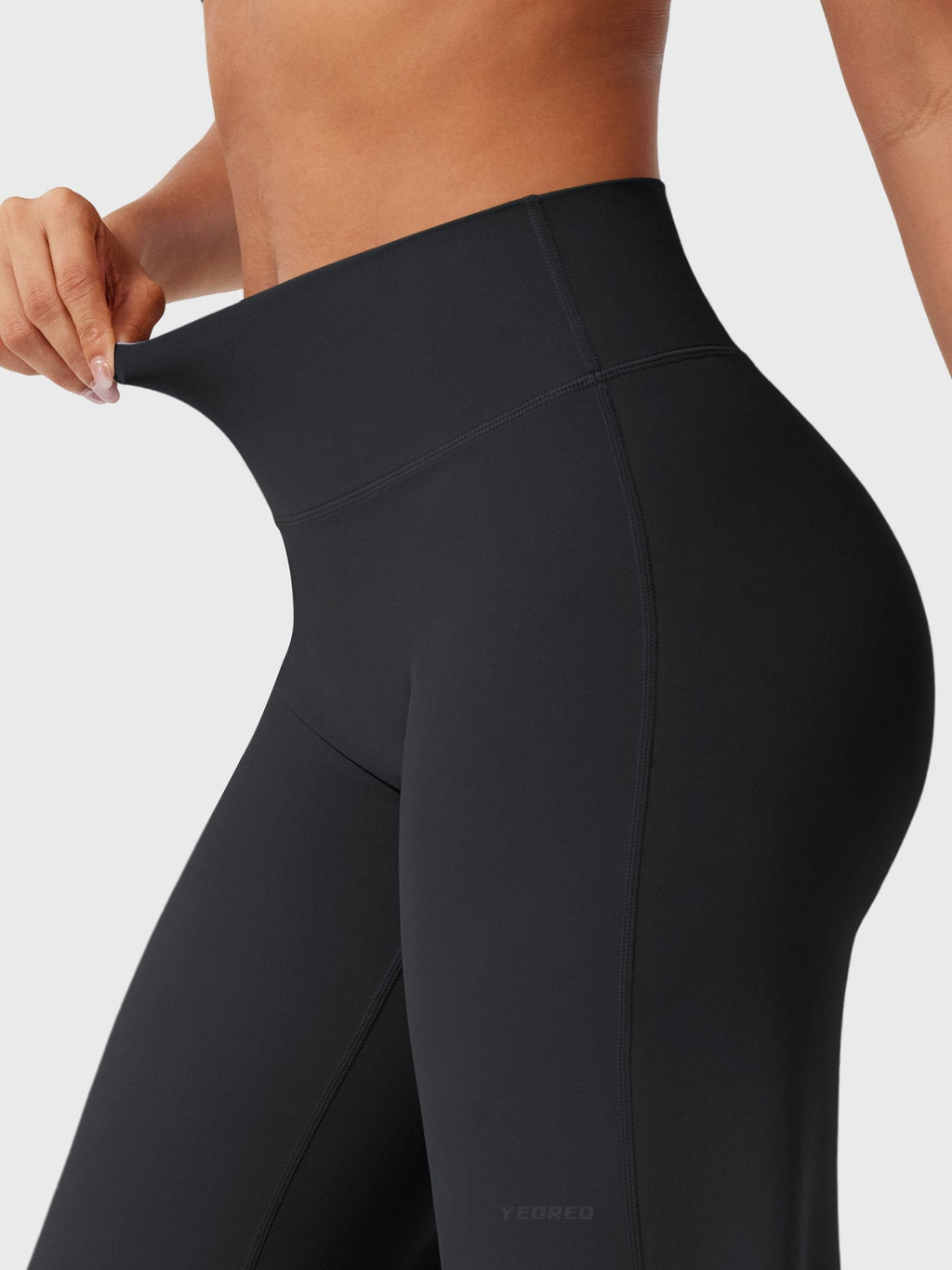 Pantalon uni été taille haute évasé jambes larges pour femme